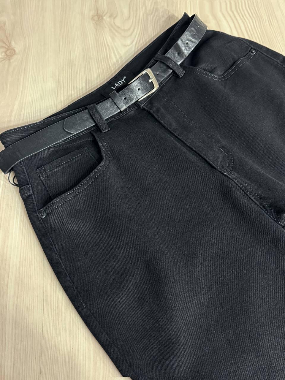 Джинси жіночі Ladyn 0199 MOM банани великі розміри батал р. 38 Чорний (5185) - фото 7