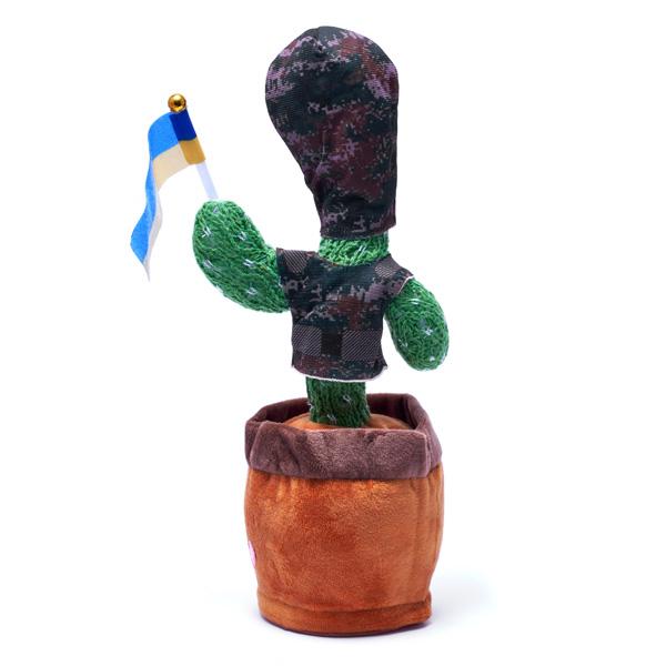 Интерактивная игрушка повторюшка Dancing Cactus Патриот Валера с подсветкой 32 см - фото 3