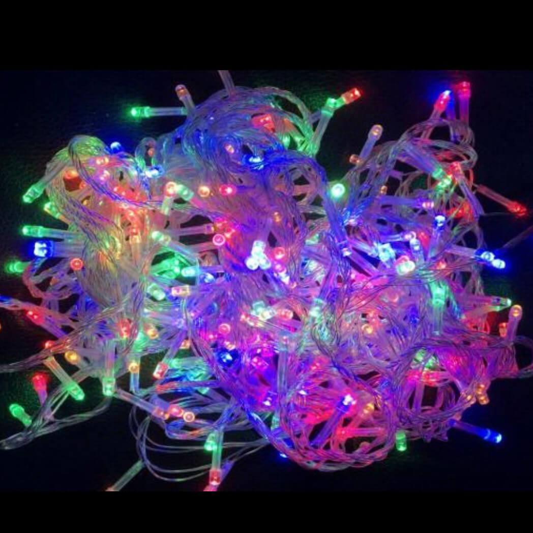 Гирлянда неоновая 100 LED прозрачный провод string Разноцветный (00000004432)