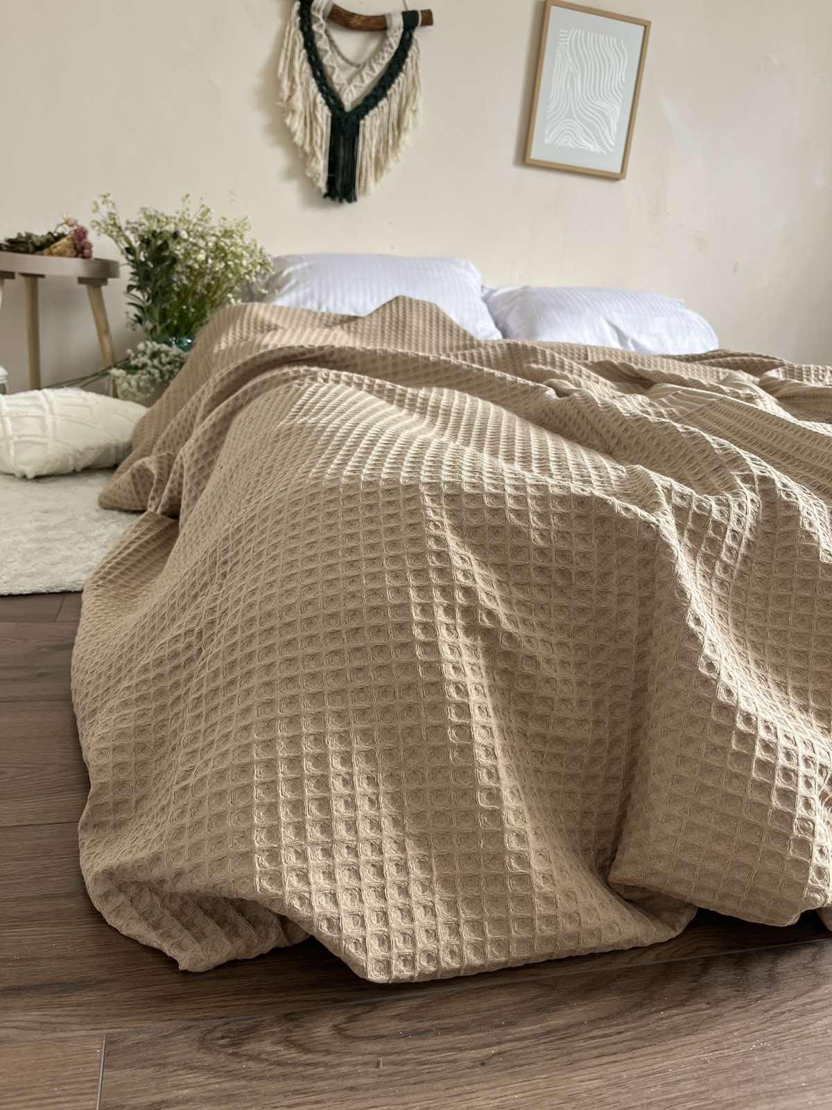 Покривало ZEINTEX Greece вафельне 220х240 см Капучино (18094214) - фото 5 Покривало ZEINTEX Greece вафельне 220х240 см Капучино (18094214) - фото 5