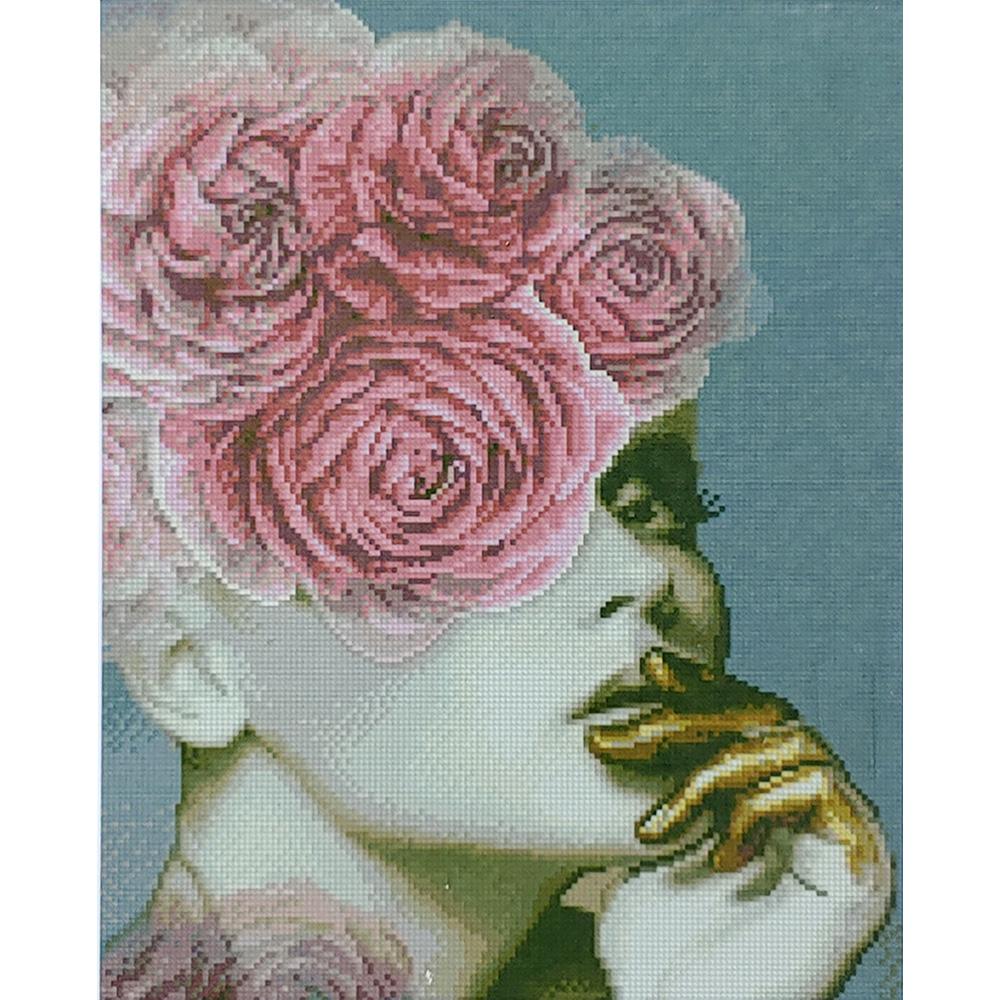 Алмазная мозаика Strateg Премиум Элегантность в цветах 40x50 см (D0055)