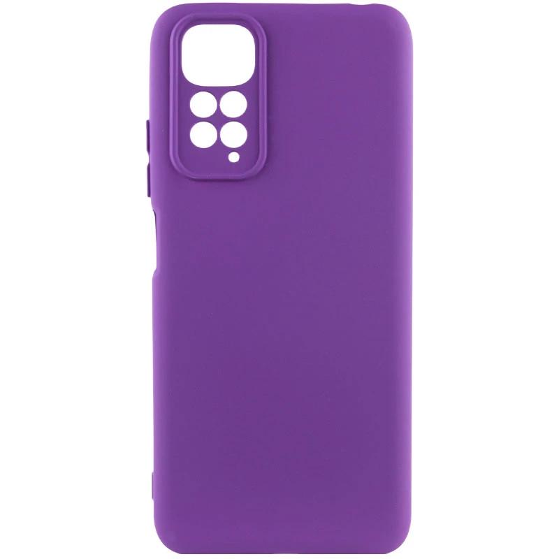 Противоударный чехол TPU GETMAN Liquid Silk Full Camera для Xiaomi Redmi Note 11 (Global) / Note 11S Фиолетовый / Purple