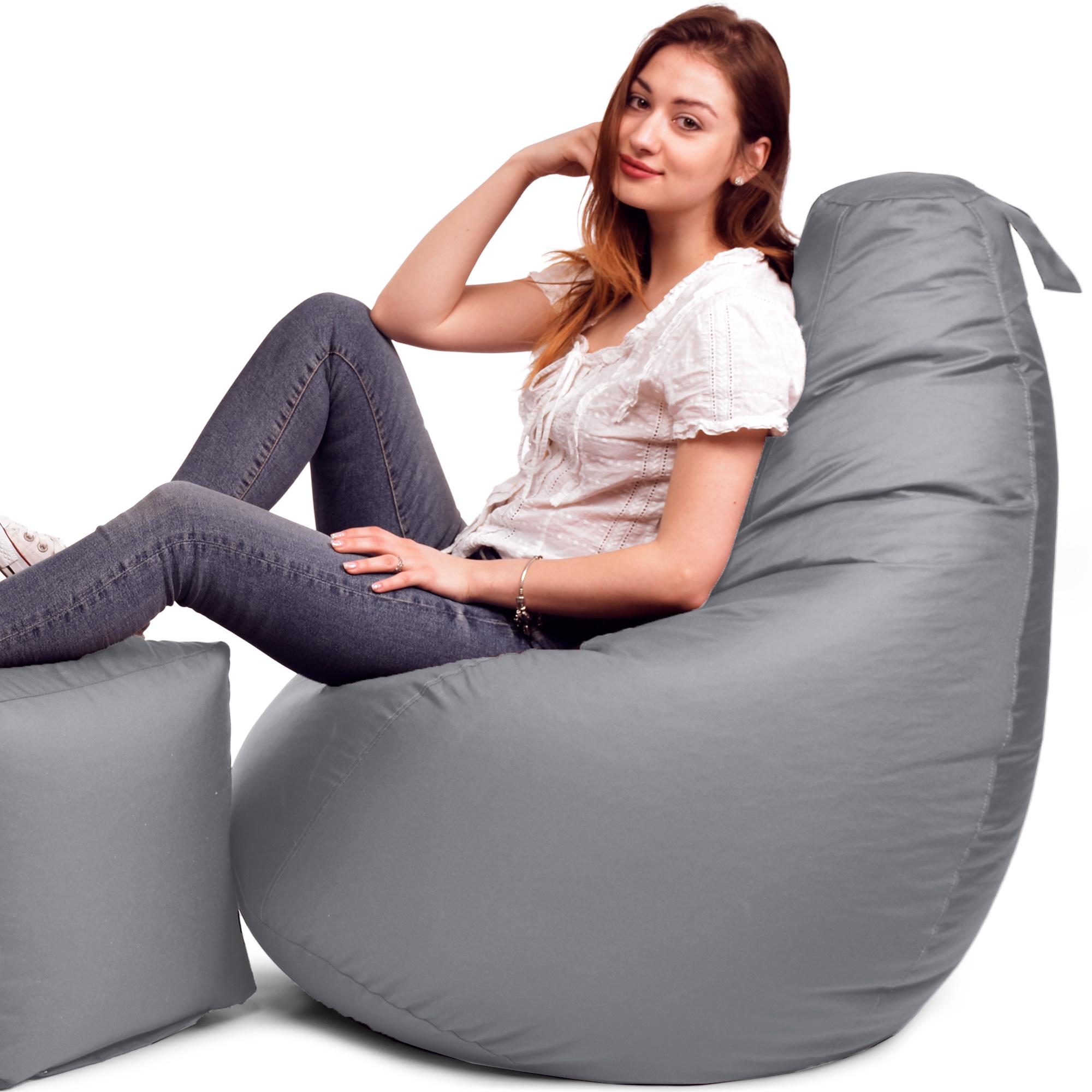 Кресло-мешок iQmebel Оксфорд груша Waterproof 2XL 120х85 см Серый (01221) - фото 2
