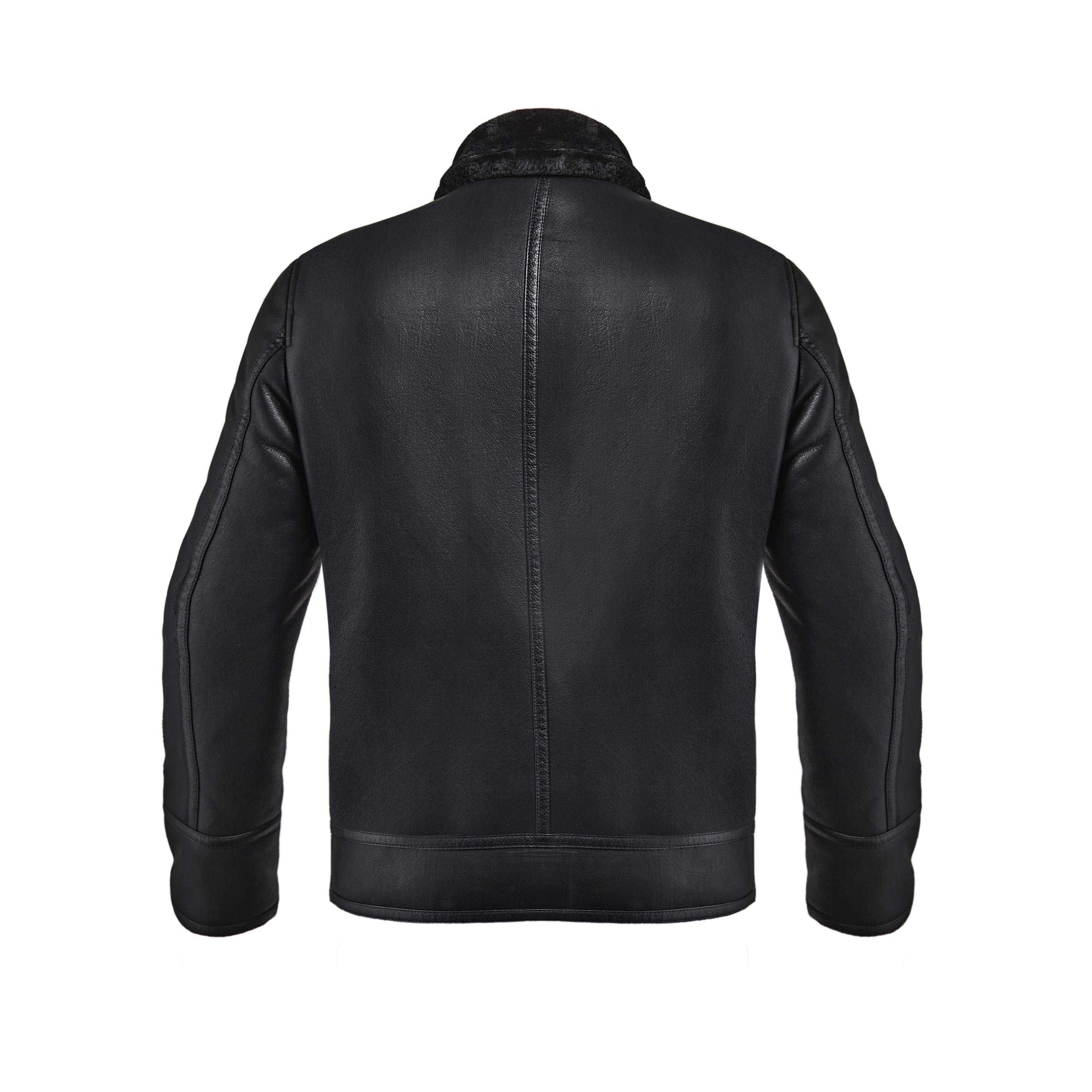 Куртка-дублянка мужская зимняя косуха из натуральной кожи р. 46 Черный (23733608) - фото 5 Куртка-дублянка мужская зимняя косуха из натуральной кожи р. 46 Черный (23733608) - фото 5