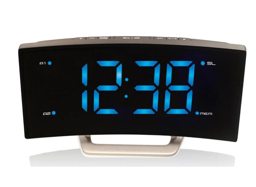 Годинник настільний з радіо Technoline WT460 Blue LED Black/Silver (WT460 blaue LED)