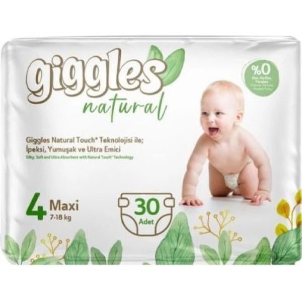 Подгузники детские Giggles Natural 4 Maxi 7-18 кг 30 шт.