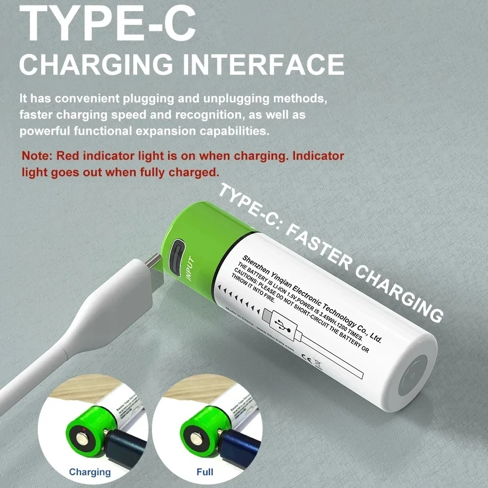 Батарейки акумуляторні LiitoKala 3450 AA USB Type-C 1,5V 3450 mWh 4 шт. - фото 5 Батарейки акумуляторні LiitoKala 3450 AA USB Type-C 1,5V 3450 mWh 4 шт. - фото 5