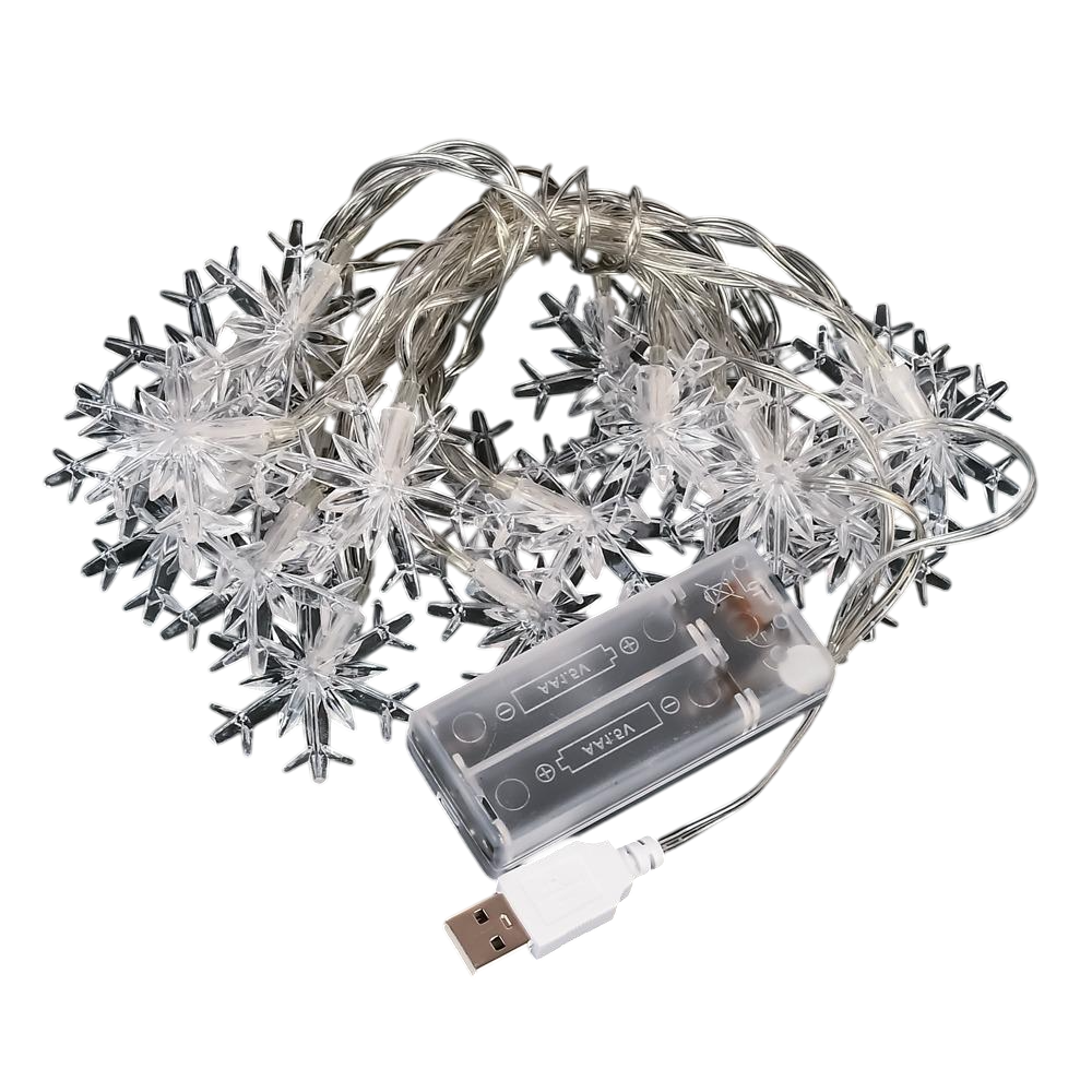 Гирлянда светодиодная HOME Snowflakes 3 м 20 led 2AA+USB Разноцветный (R95869-C)