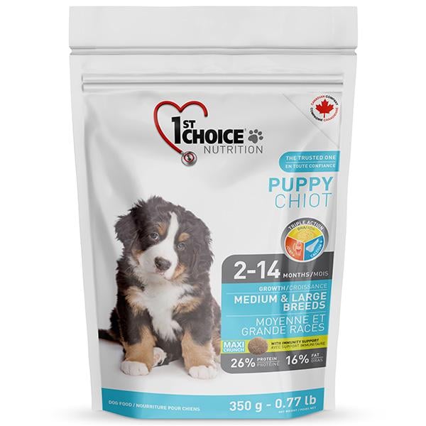 Корм сухий 1st Choice Puppy Medium&Large Chicken для цуценят середніх та великих порід 0,35 кг (ФЧСЩСК350) - фото 1