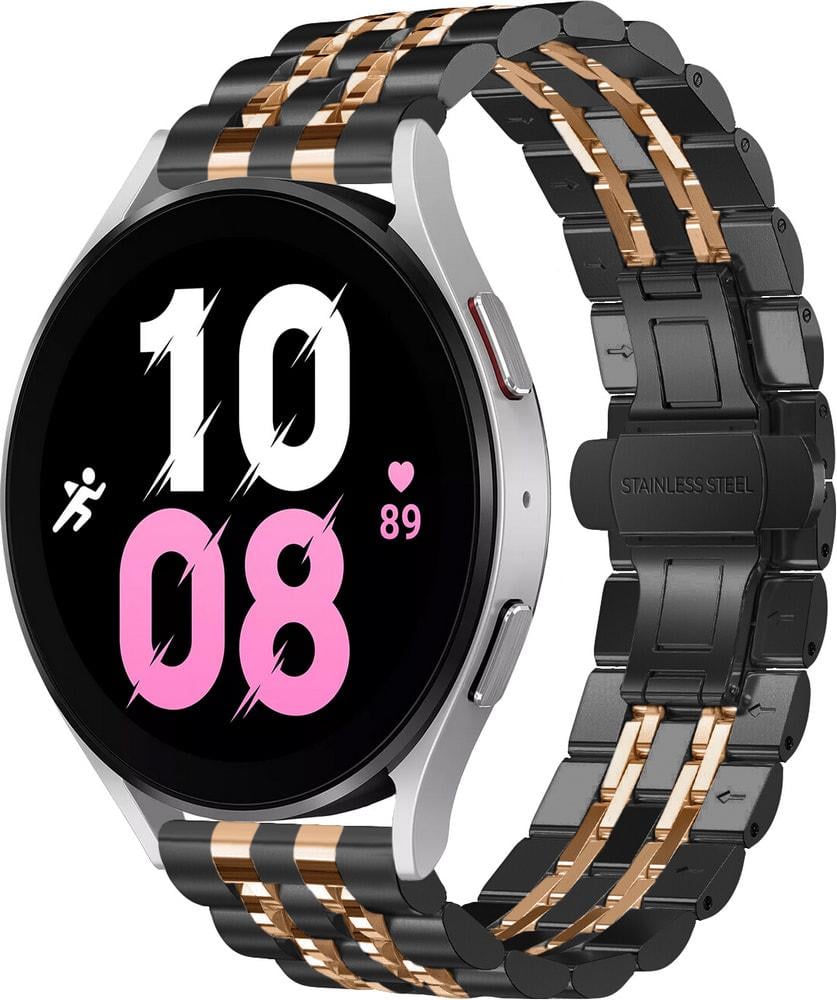 Браслет металевий Spinye Line для Galaxy Watch 5 44 мм Black Pink (29602-51)