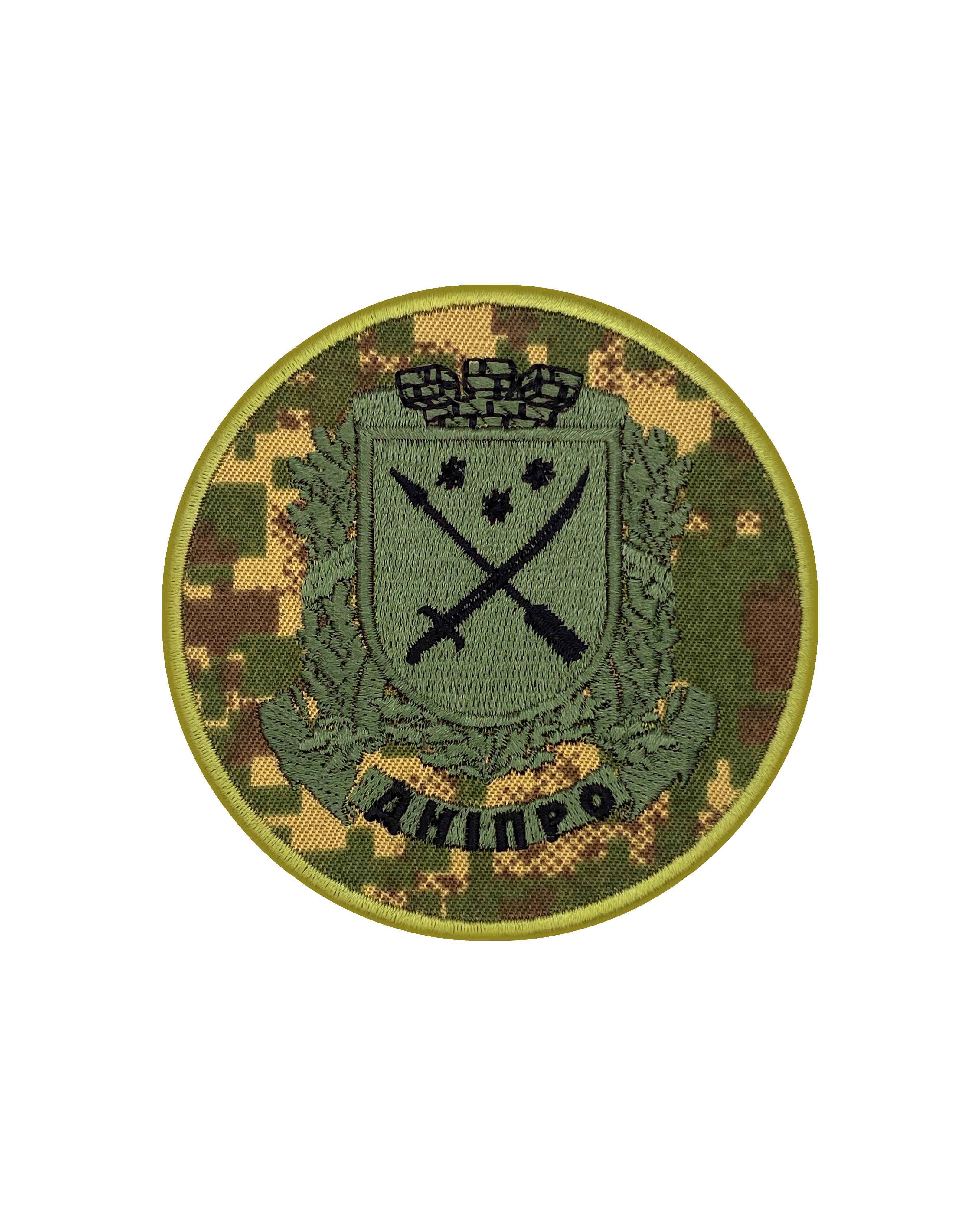 Шеврон круглий "Дніпро" Олива/Чорний (SHE.NGU-6.3)