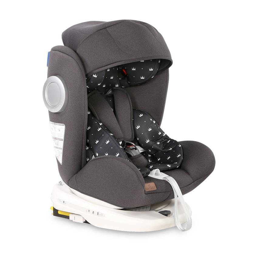 Автокресло Lorelli Lusso SPS Isofix 0-36 кг Black Crowns (47593)