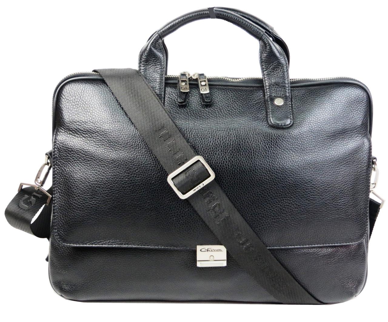 Портфель мужской Giorgio Ferretti EF135 кожаный Черный