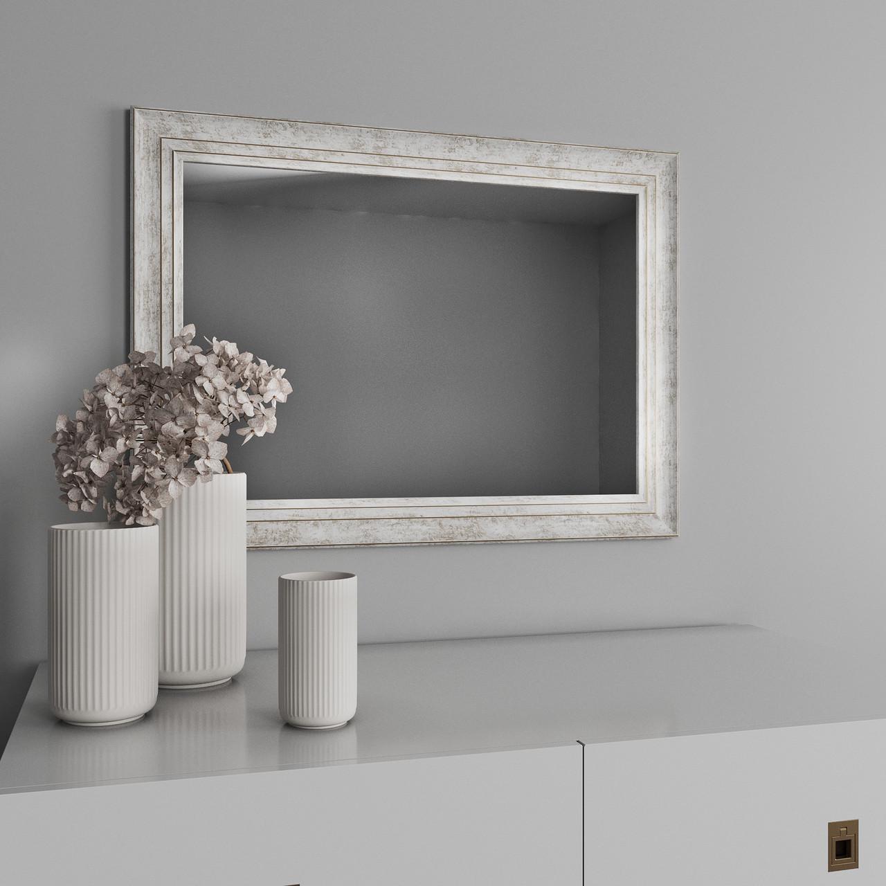 Зеркало прямоугольное Black Mirror на стену 82х62 Белый/Коричневый (7024-237) - фото 1 Зеркало прямоугольное Black Mirror на стену 82х62 Белый/Коричневый (7024-237) - фото 1