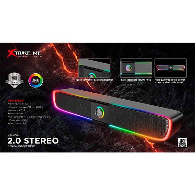 Колонка для ПК/ноутбука Xtrike ME SK-600 з RGB підсвічуванням Black (017396) - фото 4