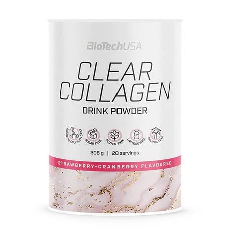 Коллаген питьевой BioTech Clear Collagen 308 г Клубника-клюква