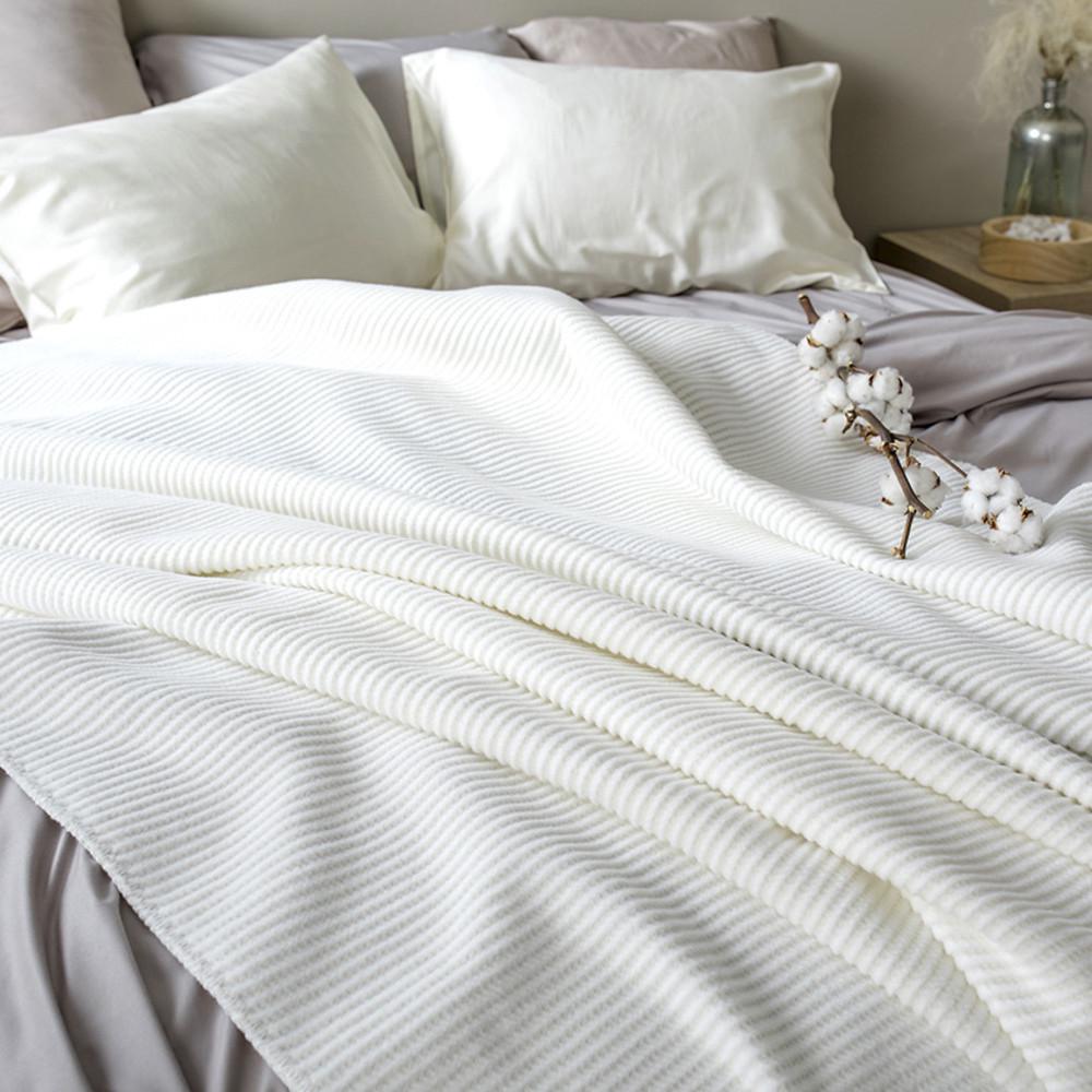 Плед покрывало IDEIA Adina хлопок 200x220 см 400 гр/м2 Молочный (23390) - фото 7