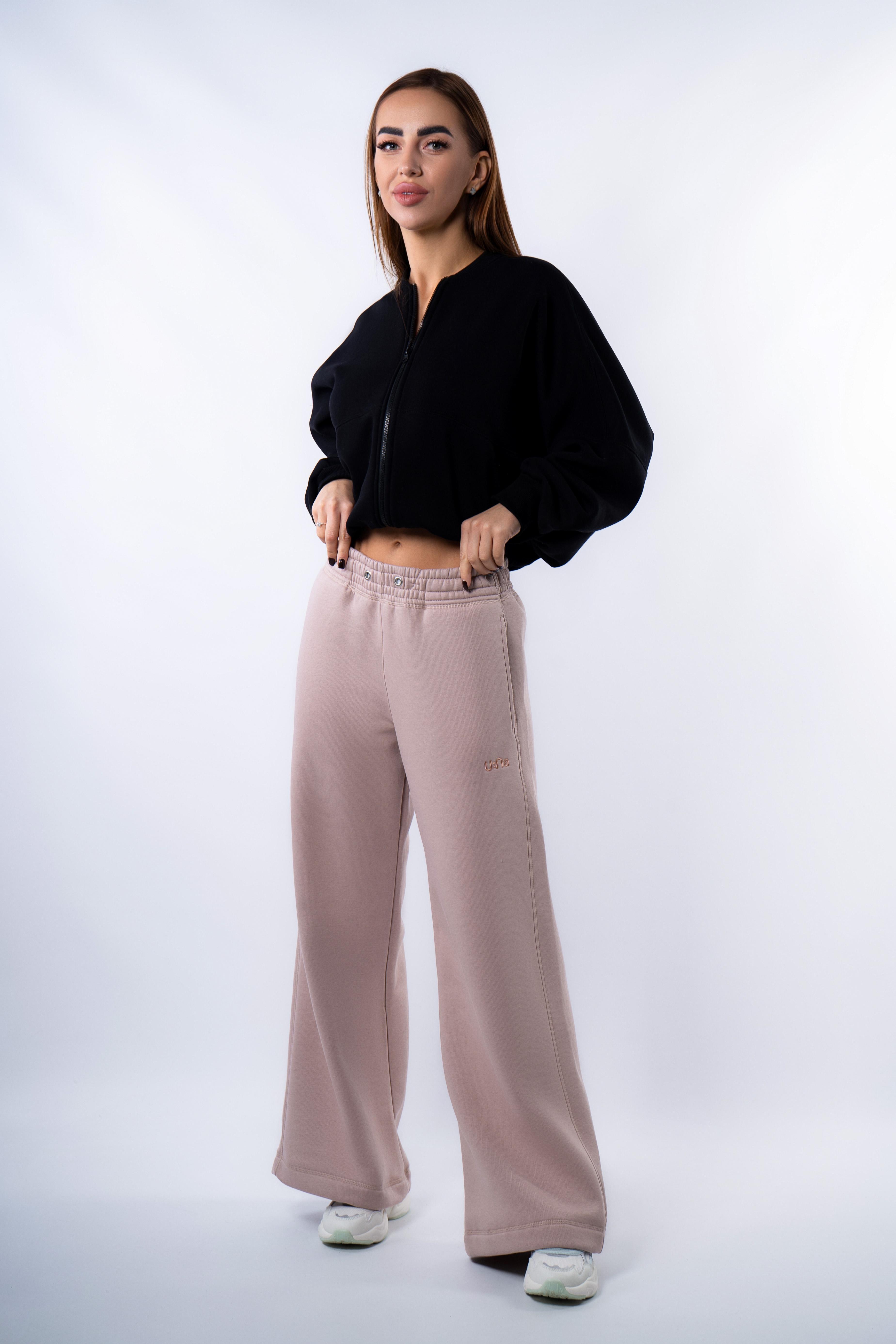 Cпортивные брюки женские U:na теплые на флисе 103936 XS Бежевый