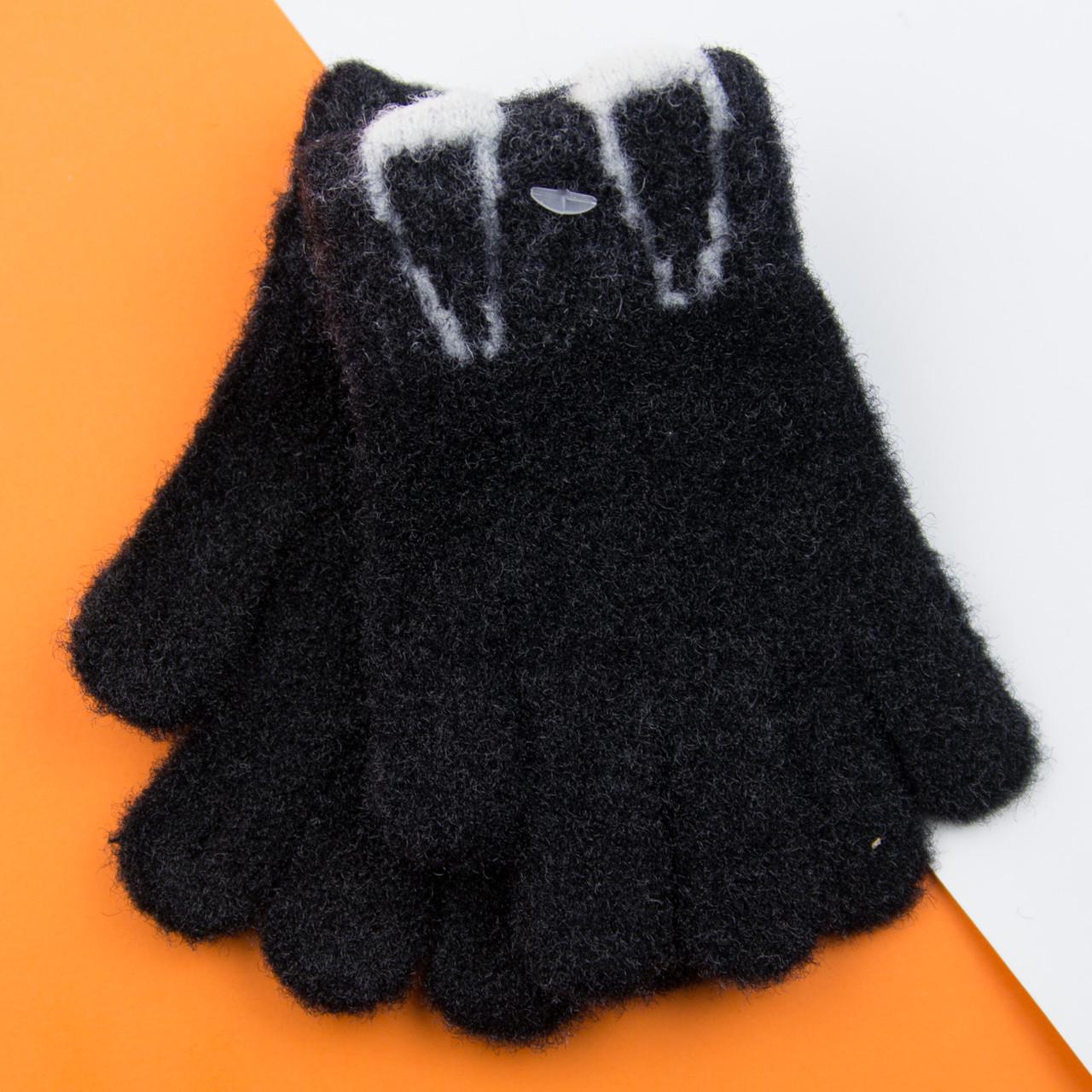 Перчатки для детей 1-3 года с дырочками на пальцах 22-25-50 Черный (DR009933