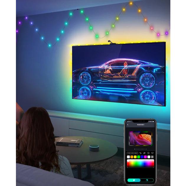 Гирлянда умная музыкальная RGB Bluetooth светодиодная новогодняя 5V 2F USB многоцветная 10 м - фото 8