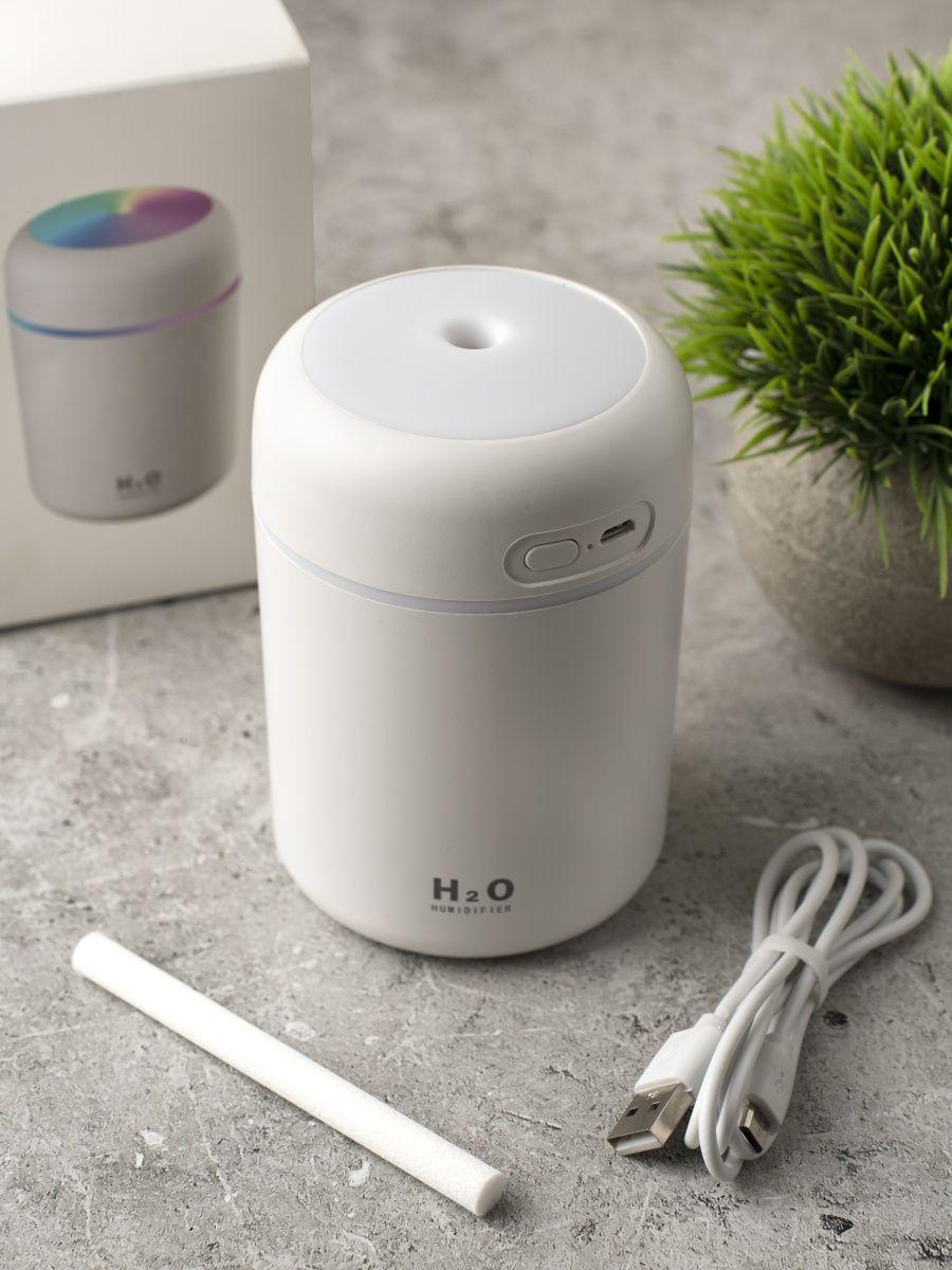 Зволожувач повітря ультразвуковий Humidifier H2O світлодіодний 300 мл Білий (5634) - фото 2