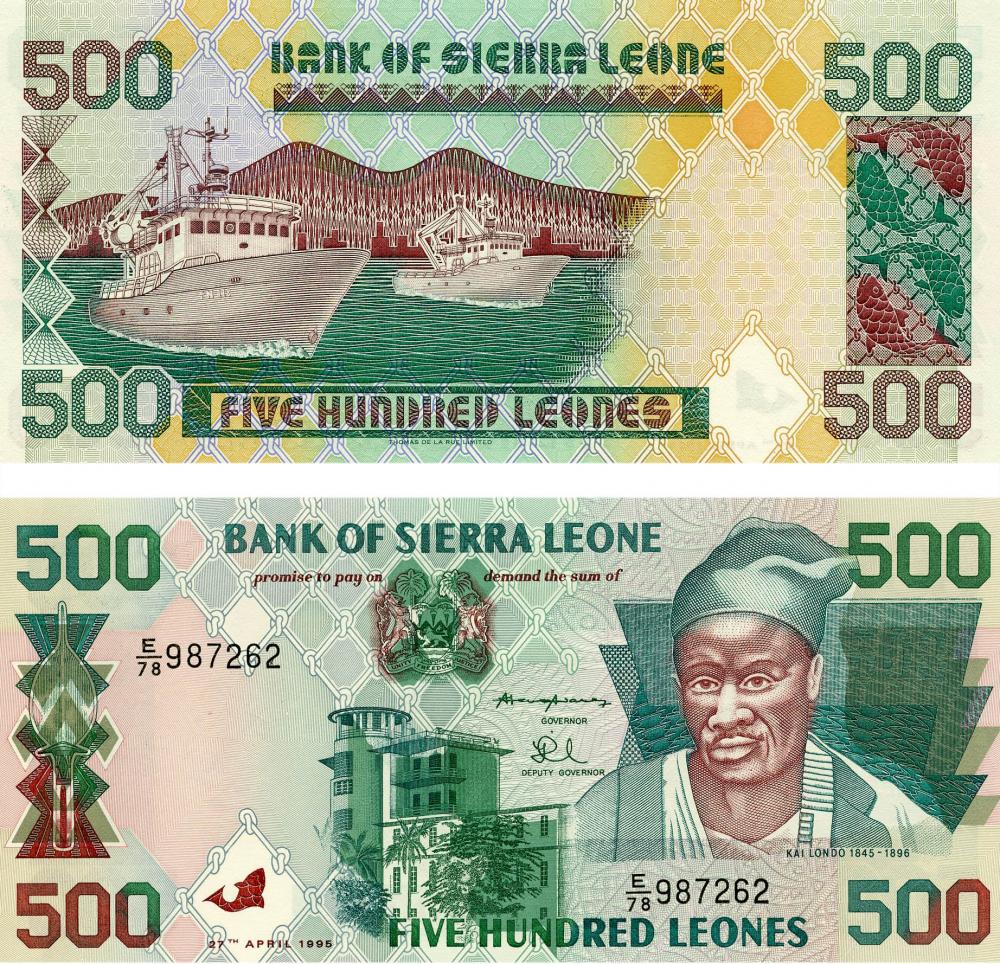 Колекційна банкнота Сьєрра-Леоне 500 леоне 1995 UNC P23a (Б06243)