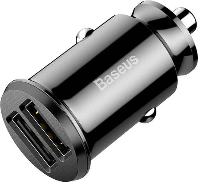 Автомобільний зарядний пристрій Baseus Grain 3,1A 2xUSB Black - фото 1