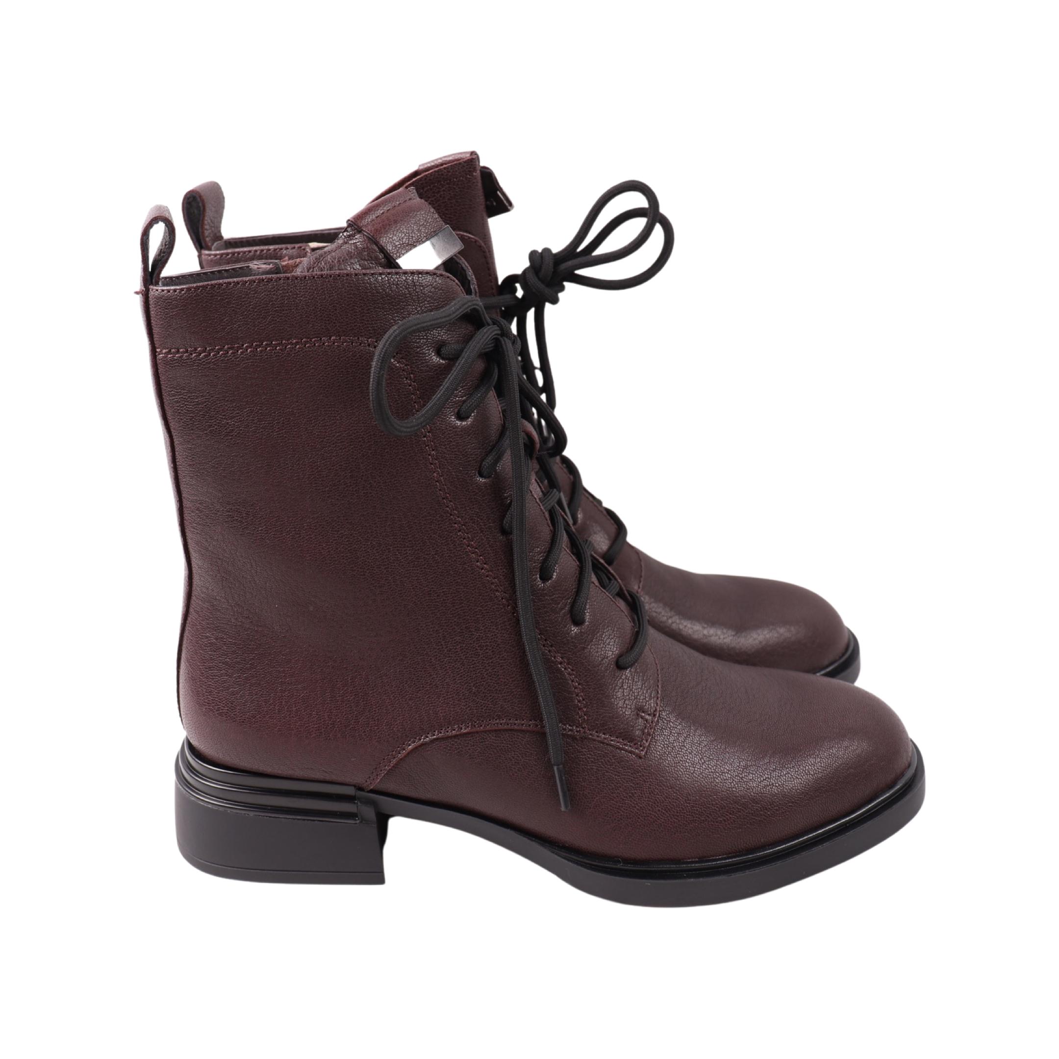 Ботинки женские Berkonty натуральная кожа р. 38 Бордовый (430-23DHC)