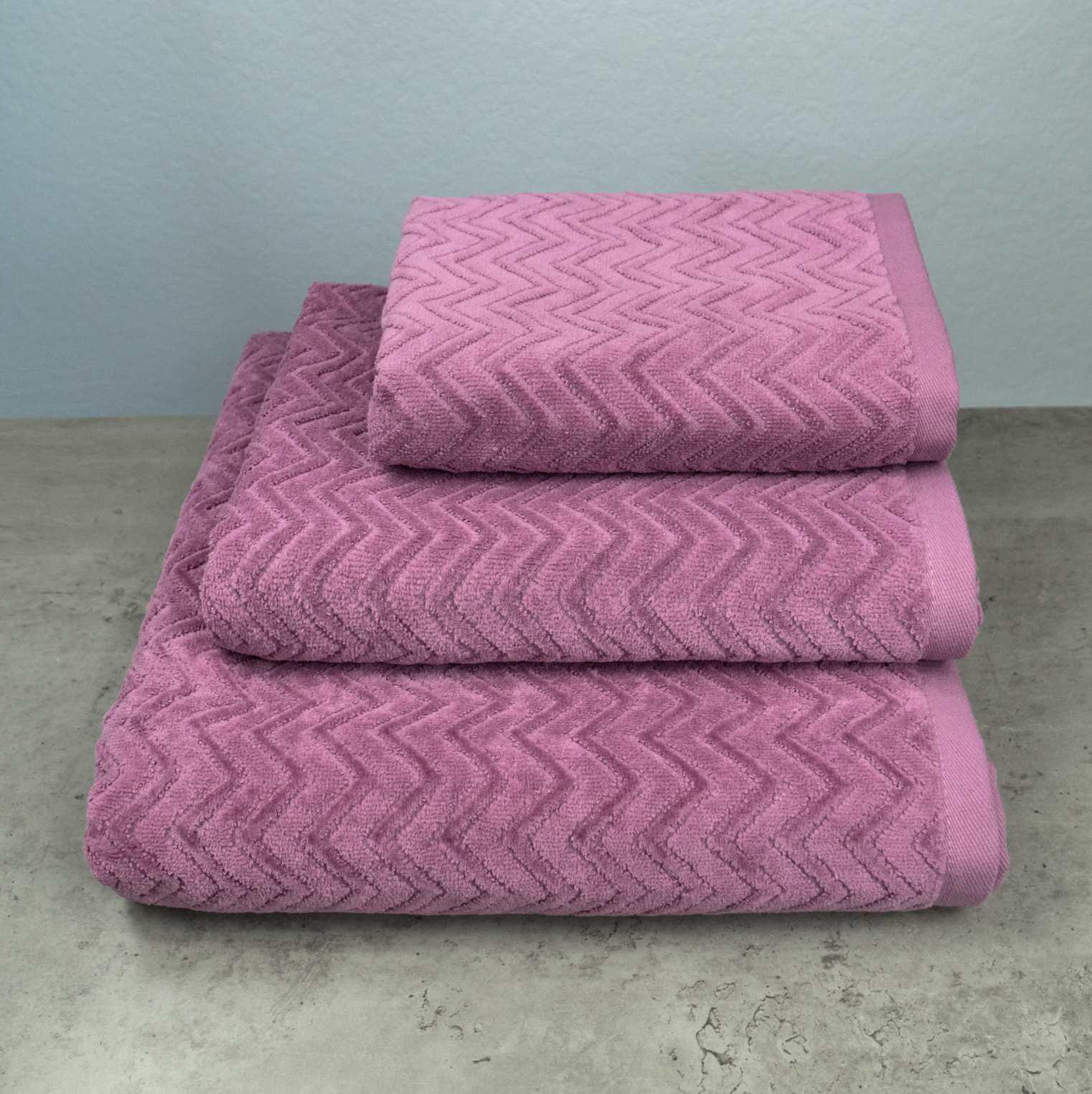 Набор полотенец GM Textile жаккардовые с велюром 3 шт. Фиолетовый (550-3k-gv-fiolet)