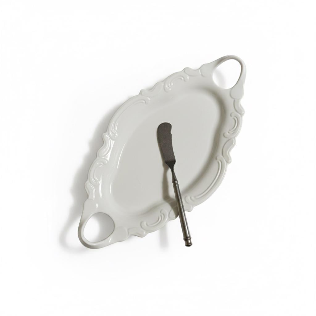 Тарелка большая для закусок Белый