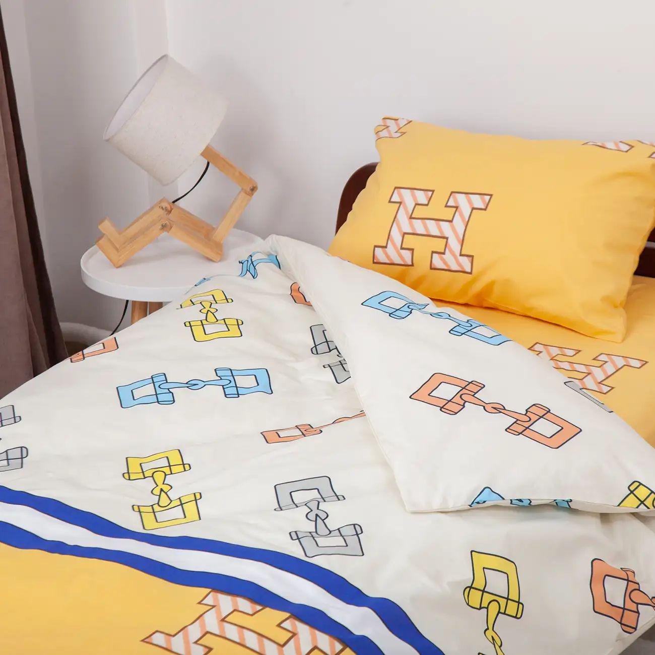 Комплект постільної білизни підлітковий Ланцюжки бязь з наволочкою 50x70 см Помаранчевий (22340150215)