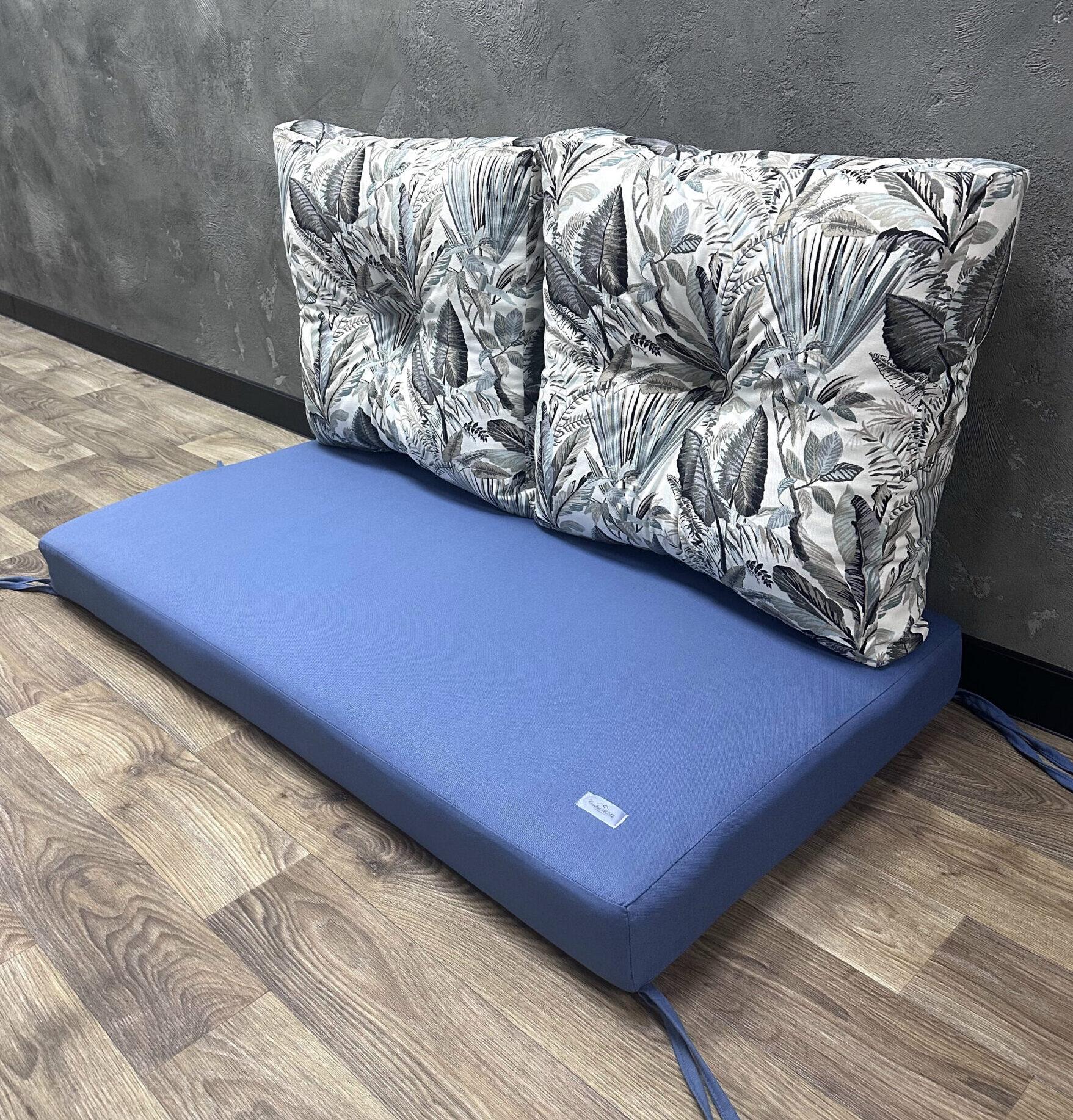 Комплект матрас с подушками Comfort Home Tropical forest grey на поддоны/качели/каркасы/садовая мебель 160х60х40х10 см