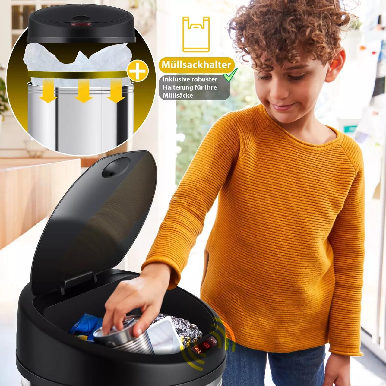 Мусорное ведро с автоматическим датчиком KESSER из нержавеющей стали 56 л Silver - фото 10 Мусорное ведро с автоматическим датчиком KESSER из нержавеющей стали 56 л Silver - фото 10