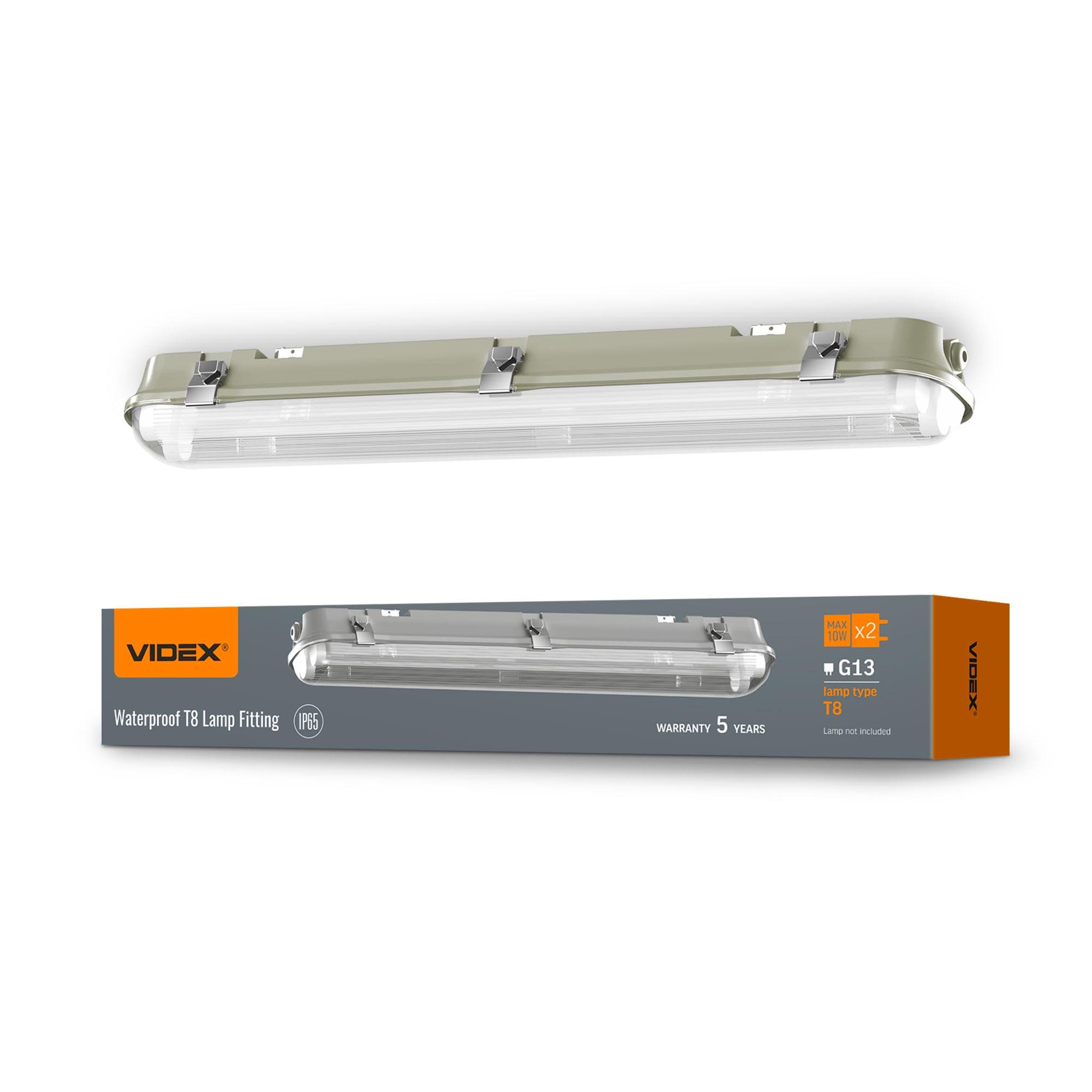 Світильник LED Videx IP65 лінійний під лампу 2хТ8 0,6М 220V VL-BNW-T8062G (27667)