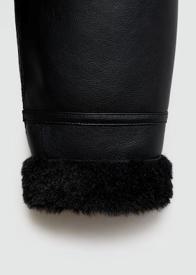 Дубленка женская Mango 77075985 XXS Черный (00026) - фото 6