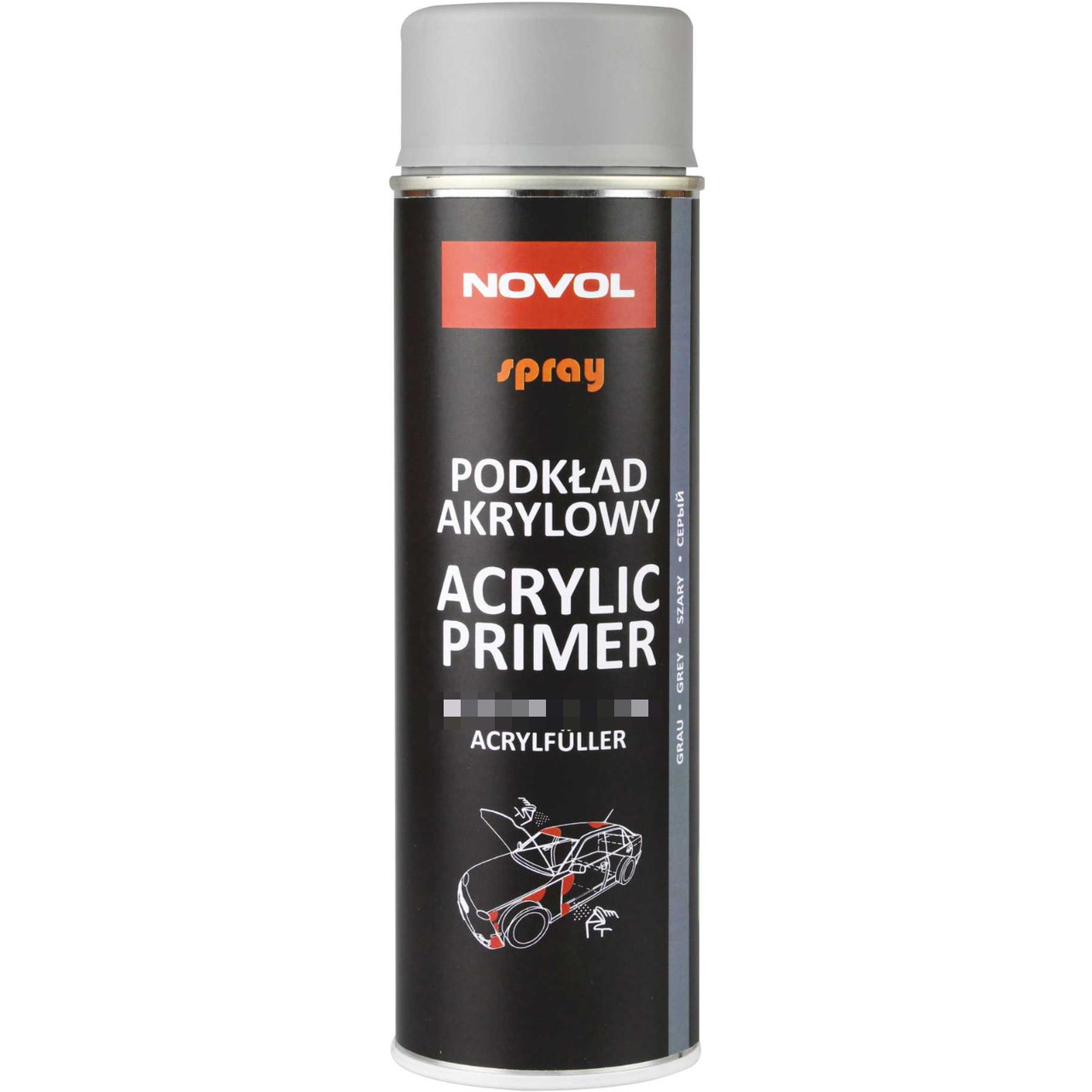 Грунт-наполнитель акриловый NOVOL Spray 500 мл Серый