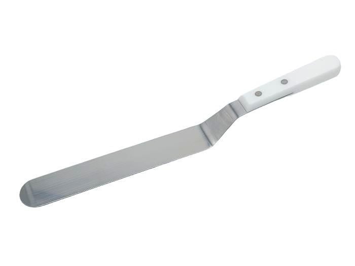 Шпатель кондитерский из нержавеющей стали изогнутый для крема и торта длинный 36/25 см (18612) Шпатель кондитерский из нержавеющей стали изогнутый для крема и торта длинный 36/25 см (18612)