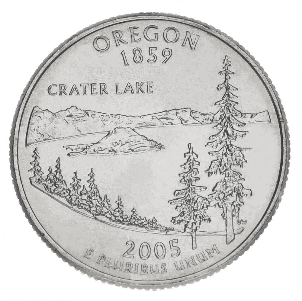 Коллекционная монета США 25 центов 2005 P Штаты и территории - Орегон UNC (KM#372) Коллекционная монета США 25 центов 2005 P Штаты и территории - Орегон UNC (KM#372)