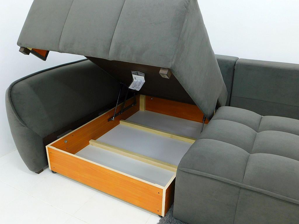 Диван розкладний кутовий у вітальню/спальню Вуді Конті з довгою боковиною дерево/ламінована ДСП/тканина Темно-сірий - фото 6 Диван розкладний кутовий у вітальню/спальню Вуді Конті з довгою боковиною дерево/ламінована ДСП/тканина Темно-сірий - фото 6