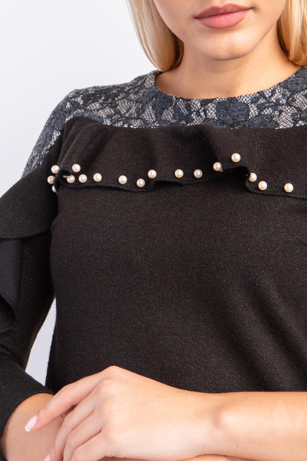 Платье женское с кокеткой и воланами Diва р. 44 Черный (024) - фото 4 Платье женское с кокеткой и воланами Diва р. 44 Черный (024) - фото 4