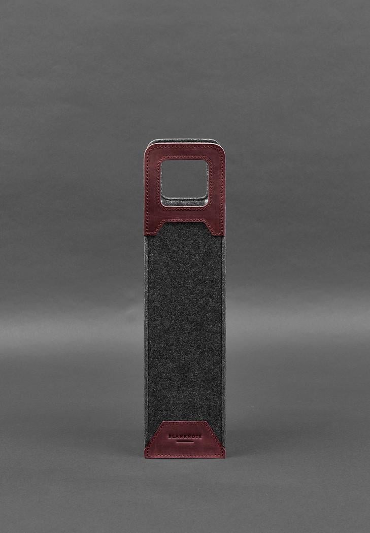 Чехол для вина 1.0 из фетра с кожаными вставками Crazy Horse Бордовый (A-027939) Чехол для вина 1.0 из фетра с кожаными вставками Crazy Horse Бордовый (A-027939)