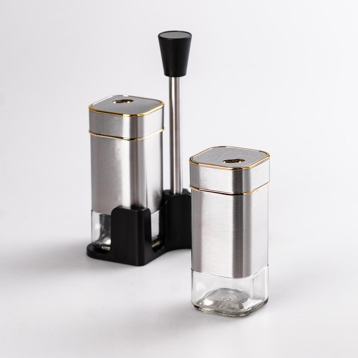 Набір для спецій на підставці 2 баночки для солі та перцю по 120 мл - фото 3