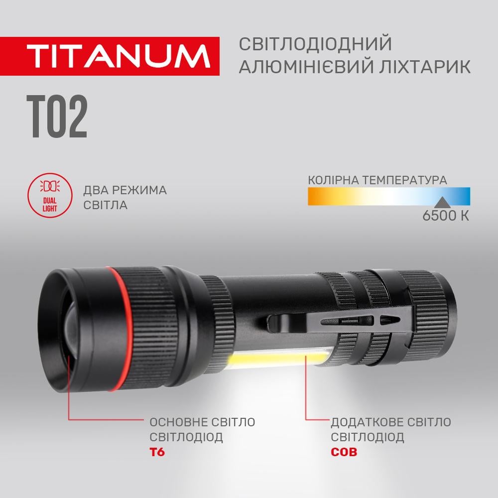 Фонарик TITANUM TLF-T02 LED 200 Lm 6500 K (27317) - фото 4