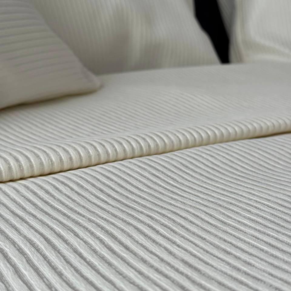 Покрывало с премиальными полосками хлопок 120х250 см Молочный (73901-2-120x250cm) - фото 8 Покрывало с премиальными полосками хлопок 120х250 см Молочный (73901-2-120x250cm) - фото 8