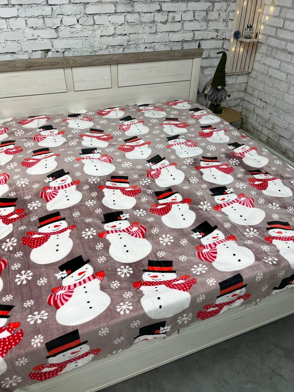 Плед флисовый Новогодний 200х215 см Разноцветный (Д-mur-nr-pled-004-02)