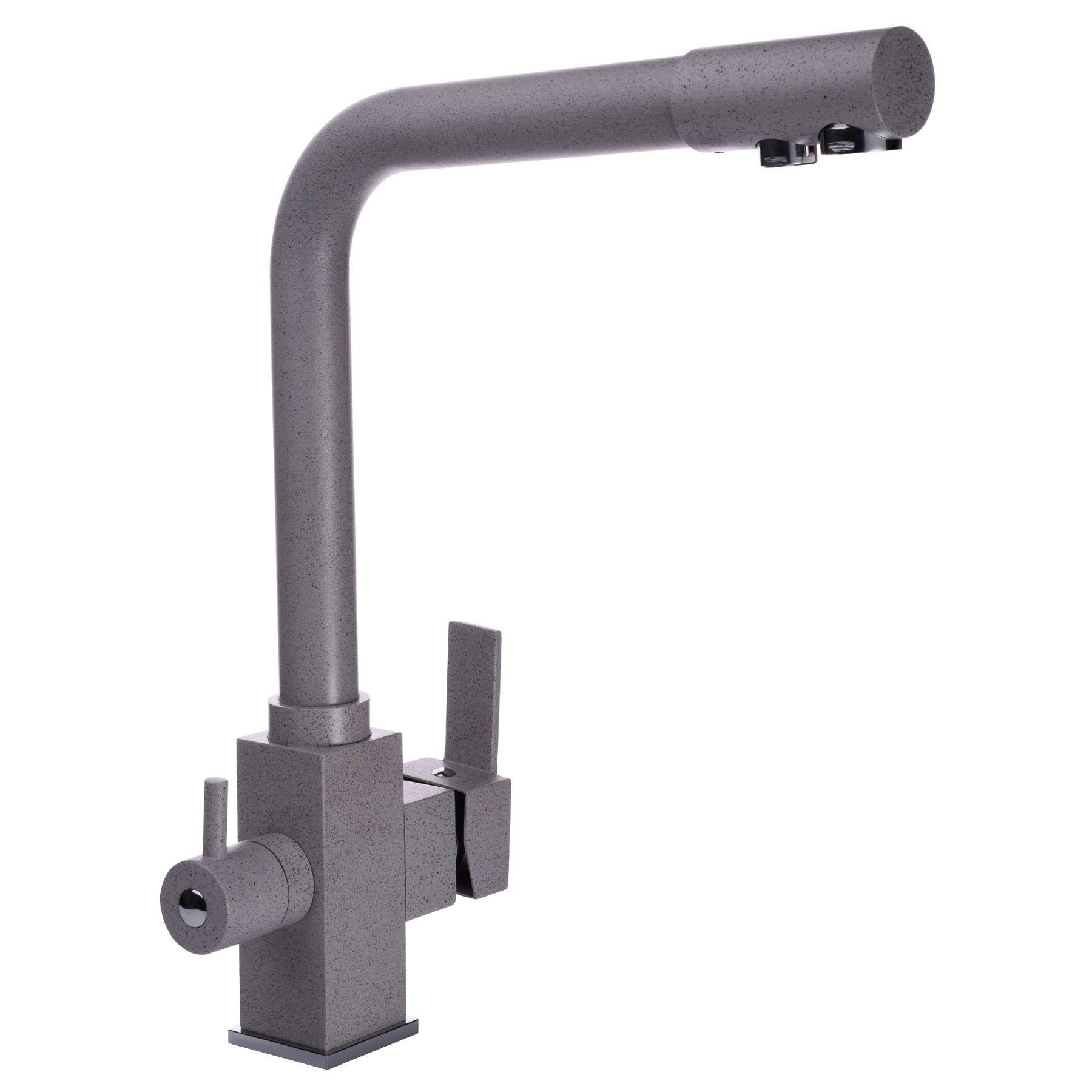 Смеситель для кухни Globus Lux GLLR-0100-2-ARENA с подключением к фильтру Светло-серый