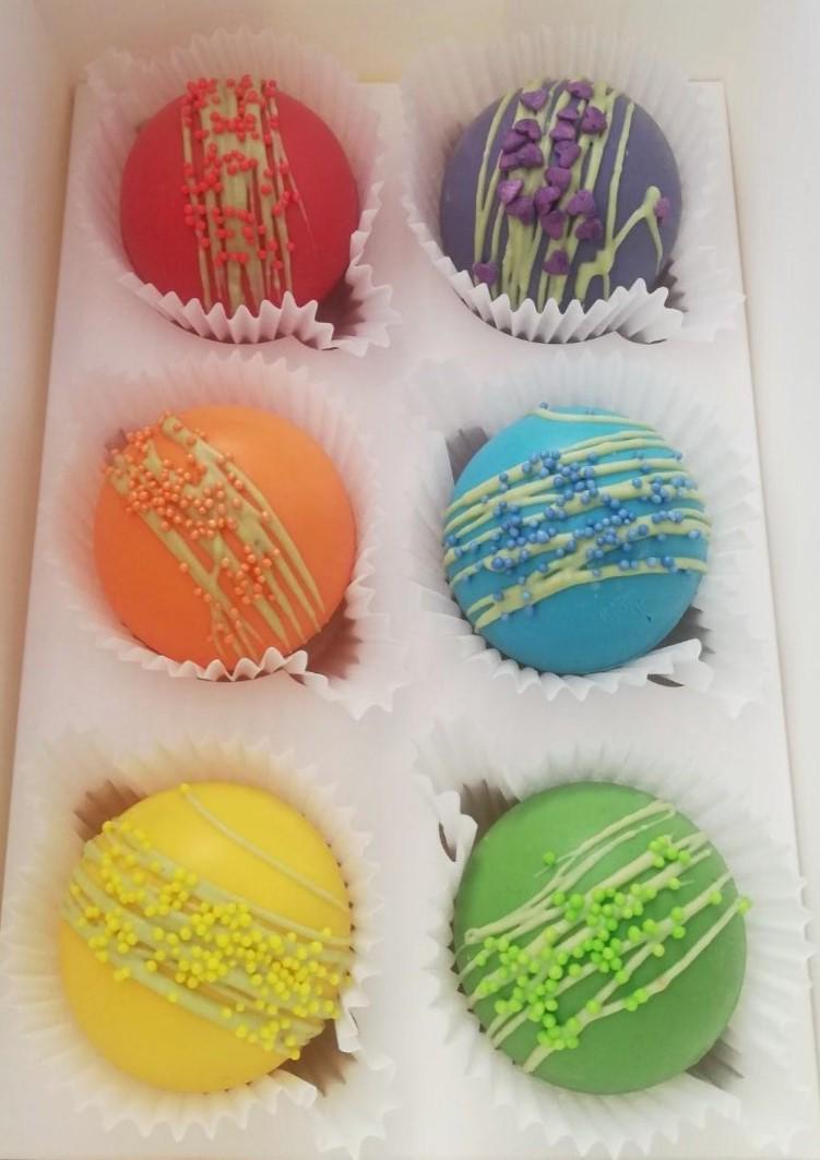 Шоколадные бомбочки Mr.Plum Радуга из какао и маршмелоу d 5,5 см 180 г 6 шт.