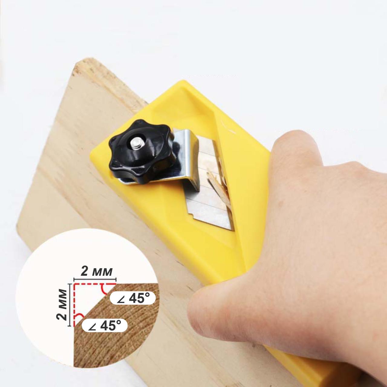 Рубанок кромочний для гіпсокартону та дерева 2 пази (137821) - фото 3