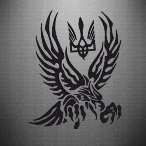 Наклейка Птица и герб 31,2x40 см Черный (21558044)