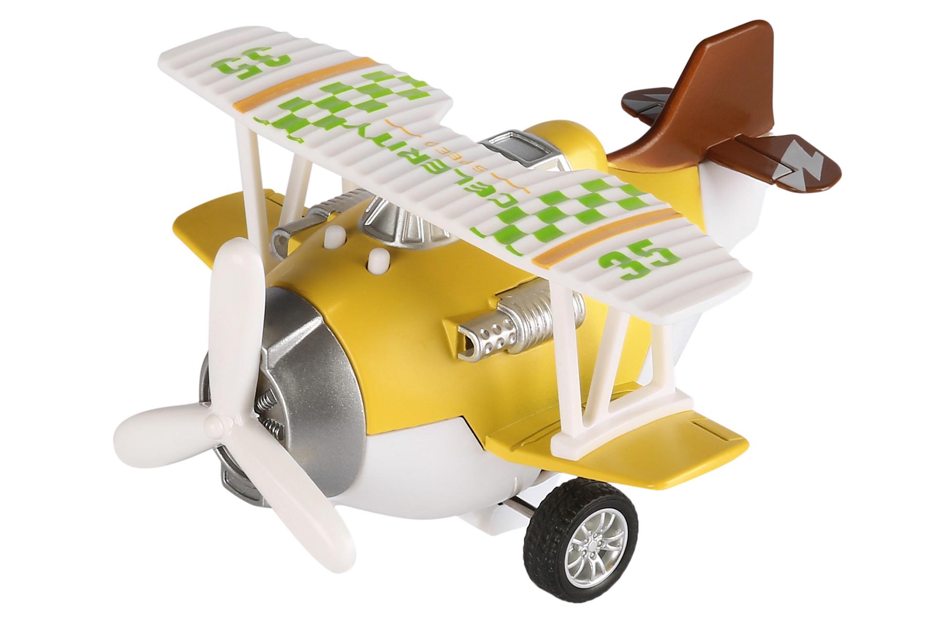 Іграшковий літачок Same Toy Aircraft з рухомими колесами та гвинтом Жовтий (SY8016AUt-1)